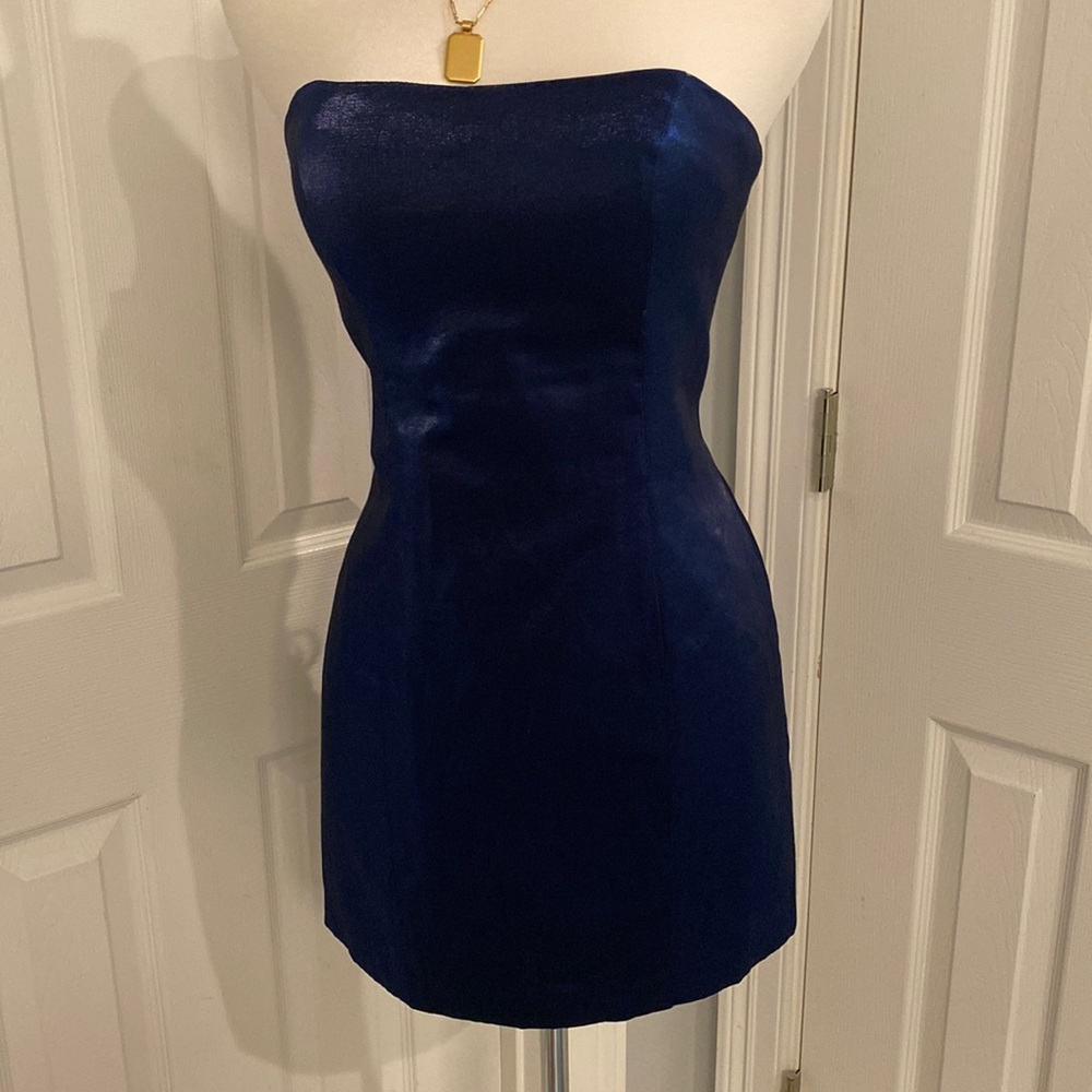 Sherri Hill Mini Strapless Lace Up Back Dress, GUC SIZE 6